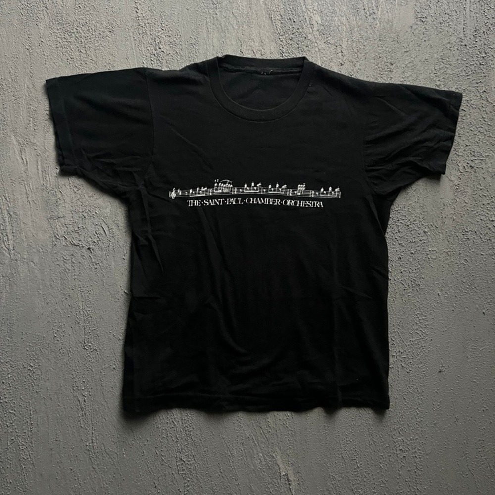 Vintage The Saint Paul Chamber‎ Orchestra Shirt Medium Black 1980s Music Graphic